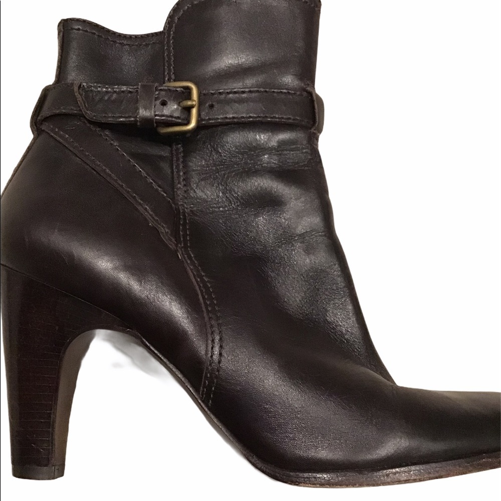 Antonio Melani Chocolate Brown Leather Ankle Boots - Picture 5 of 8